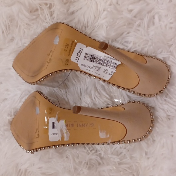 NEW Gianni Binni Clear PVC & Rhinestone Embellishments Strappy High Heels SZ 7 - Picture 9 of 13